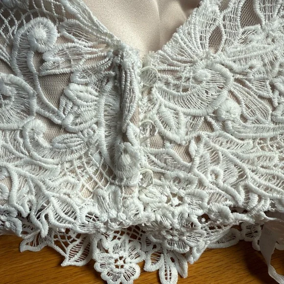 Elegant Lace Overlay two piece Wedding Dress - Picture 4 of 7